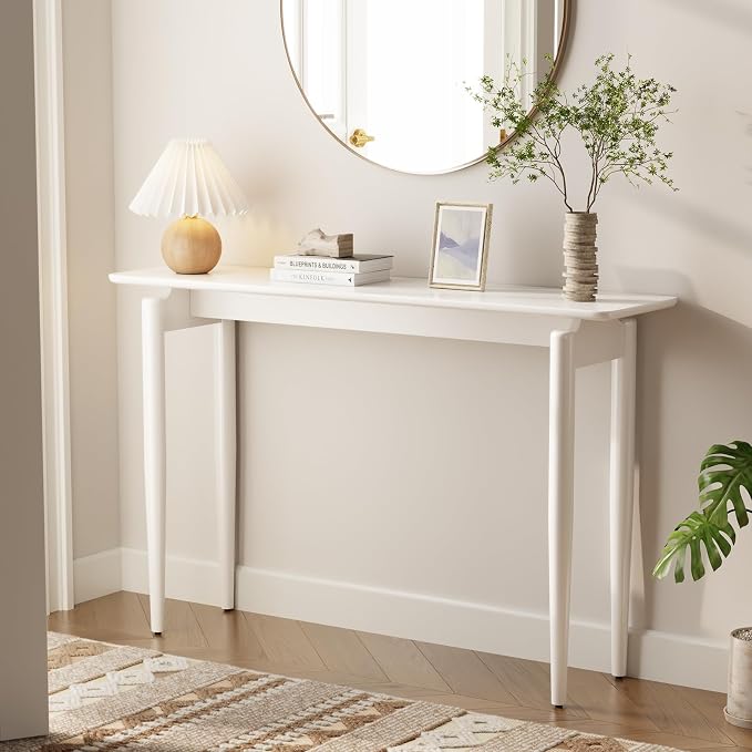 AQIMUELE Wood Console Table White Entryway Table, Thin Console Table, Sofa by AQIMUELE