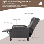 Wingback Recliner Chair with Massage and Heat, Wingback Recliner Tufted Fabric - Image 7