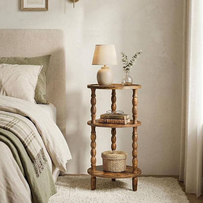 HOOBRO Round Side Table for Small Space, 3-Tier Small Round End Table - Image 5