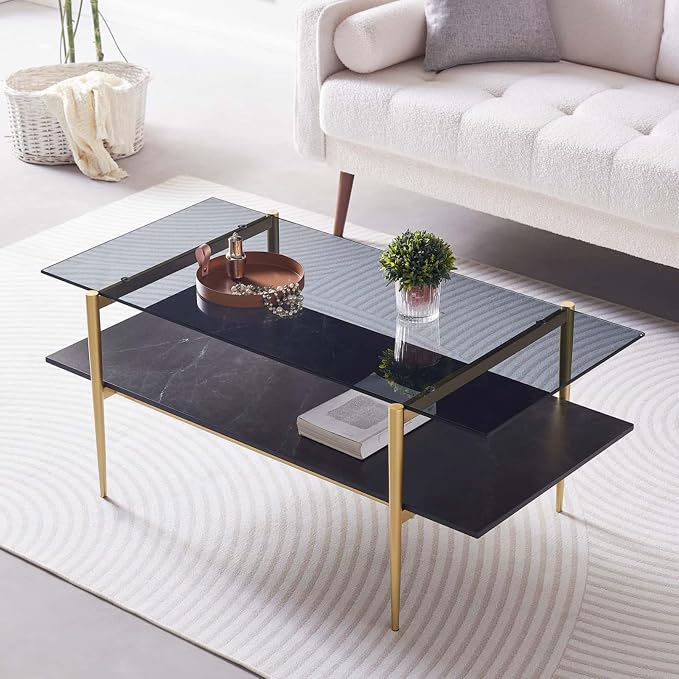 LumFurn Rectangle Coffee Table for Living Room, Mid-Century Modern Design by LumFurn
