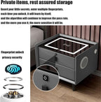 Smart Bedroom Nightstand with Fingerprint Lock and Adjustable LED Lights - Image 5