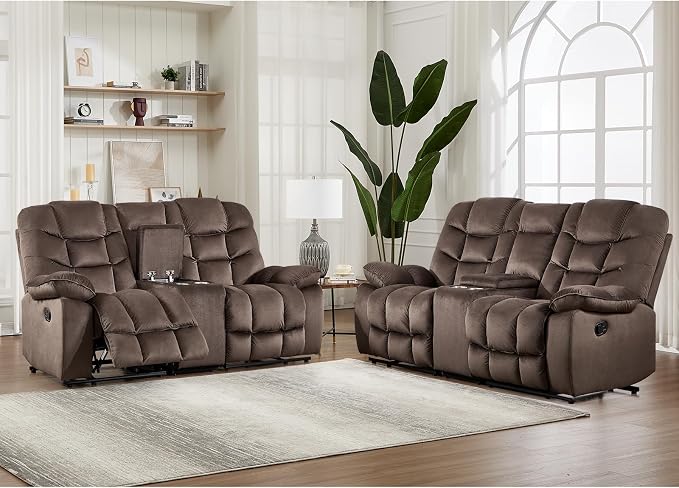HAOMARKETS Manual Reclining Loveseat Sofa Set of 2 by HAOMARKETS