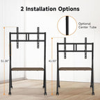 XINLEI Easel Rolling TV Stand for 32-80 Inch TV up to 121lbs, Mobile Portable - Image 2