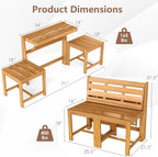 Tangkula 3-in-1 Convertible Bench Picnic Table, Space-Saving Patio Convert A - Image 9