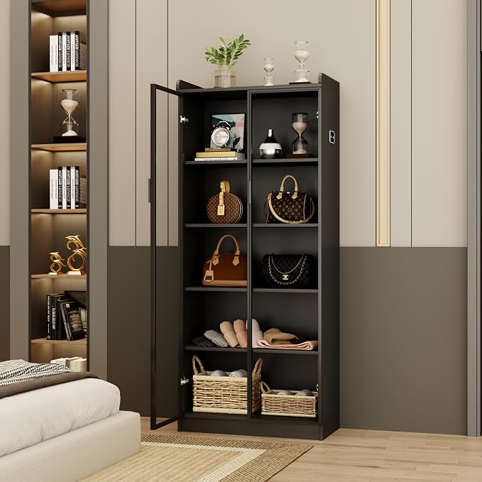 Dystler Display Cabinet with Adjustable Shelves, 5 Tier Display Case - Image 3