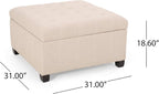 Christopher Knight Home Hedda Tufted Fabric Storage Ottoman - Image 3