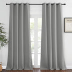NICETOWN Blackout Silver Grey Curtains 90 inch Length by NICETOWN