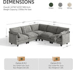 Ihanherry 107" Oversized V-Shaped Modular Sectional Sofa, Cloud Couch - Image 8
