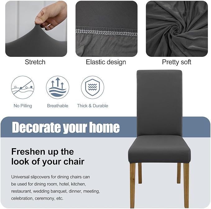 BIETYONE Stretch Dining Chair Covers Set of 2, Soft Removable Washable Kitchen - Image 3