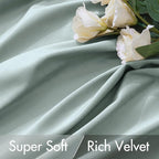 MIULEE Velvet Curtains 52x84 inches 2 Panels Misty Blue Blackout Curtains | - Image 4