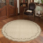 GarveeHome Round Rugs 4ft Scalloped Washable Small Circle Rug - Image 3