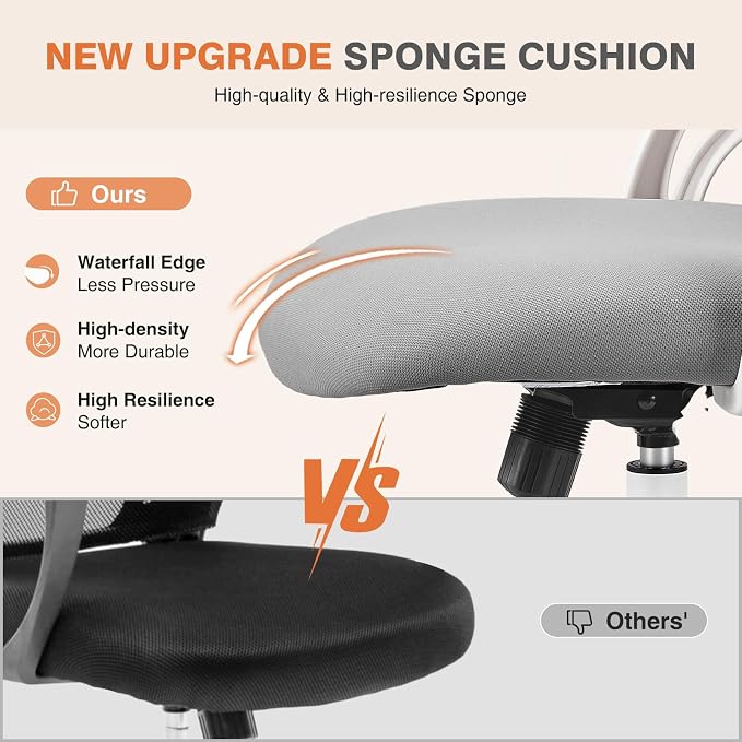 Sweetcrispy Home Office Desk Chair, Ergonomic High-Back Mesh Rolling Work - Image 5