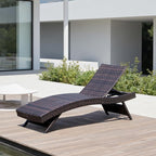 Folding Patio Chaise Lounge, Foldable Long Reclining Patio Seating Chairs by Asifom