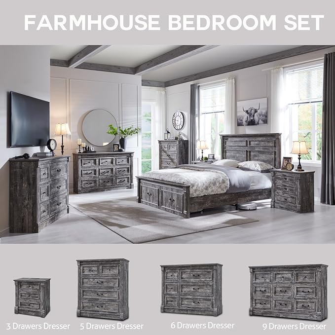 Aitjunz Farmhouse Queen Size Bed Frame - Image 6