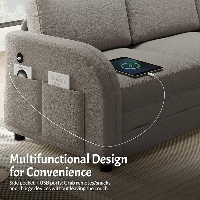 Queen Size Sleeper Sofas Convertible Couches, L Shaped Sectional Couch - Image 7