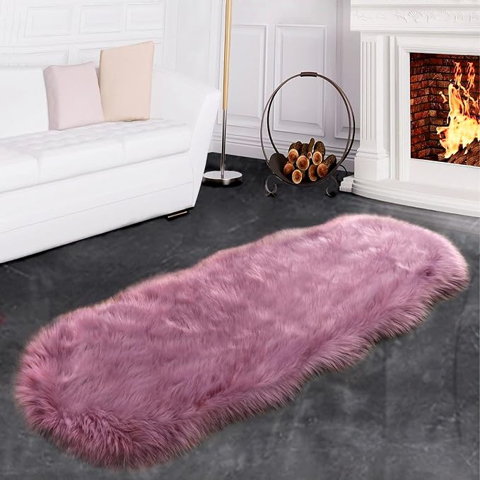 SERISSA 2x6 Fluffy Light Purple Faux Fur Area Rug - Image 7
