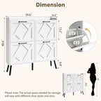 Nicetree Shoe Cabinet with 4 Flip Drawers, Freestanding Shoe Organizer Cabinet - Image 2