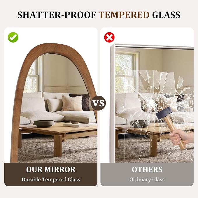 WallBeyond 22x65 Inch Irregular Pebble Full Length Mirror - Image 6