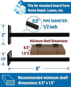 LEOPO 6-Pack 6 inch Floating Shelf Brackets, Hidden Shelf Bracket - Image 3