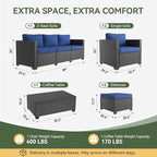 Aoxun 8 Piece Outdoor Patio Furniture Set 7 Seats, Outdoor Sectional - Image 2