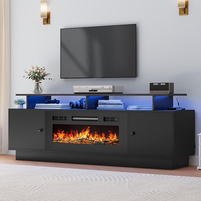 YITAHOME TV Stand with 36" Electric Fireplace, Modern Entertainment Center with - Image 7
