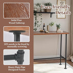 Rustic Dinner Table for Kitchen Dining Room 41.3inch Height Industrial - Image 4