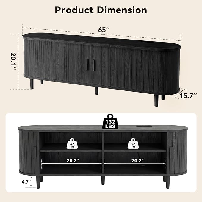 65" Mid Century Modern TV Stand - Image 3