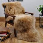 HUAHOO Premium Genuine Sheepskin Rug Brown Real Australia Sheepskin Natural by HUAHOO