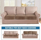 H.VERSAILTEX Velvet Stretch Couch Cushion Cover Plush Cushion Slipcover - Image 3