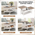 Lift Top Coffee Table with Storage, Small Coffee Table with Hidden Compartment - Image 6