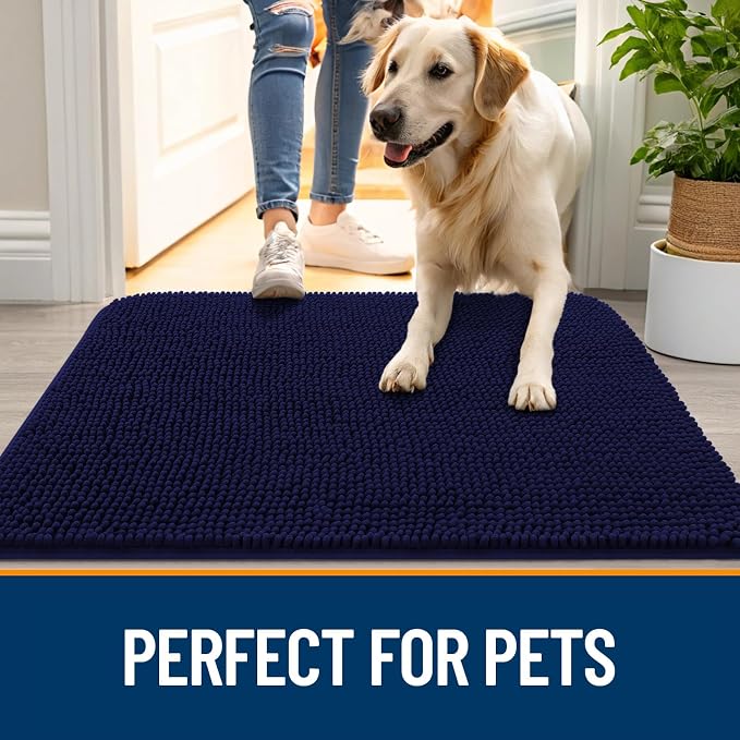 OLANLY Dog Door Mat for Muddy Paws 36x24, Super Absorbent Chenille Mud Mat | - Image 6