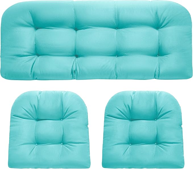 DANGHOOGY Wicker Chair Cushions, Waterproof Outdoor Loveseat Cushions by DANGHOOGYFurnitureCushions