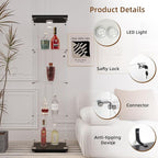 Glass Display Cabinet with LED Light and Lock, 4-Shelf Fast Installation Curio - Image 4