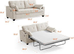 Queen Size Pull Out Sleeper Sofa Bed, 2-in-1 Convertible Corduroy Pull Out - Image 2