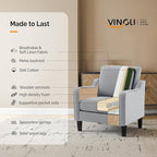 VINGLI Accent Chairs for Living Room, Line Comfy Upholstered Sofa Chair Mid - Image 7