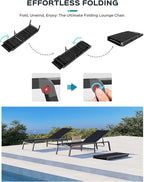 Ciokea Aluminum Foldable Lounge Chairs Set of 2 - Image 7