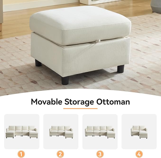 WUTUTUEE 107”Modular Sectional Sofa Convertible U Shaped Sofa Couch Set - Image 7