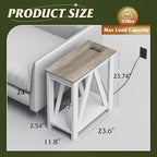 WLIVE Farmhouse End Table, Narrow Side Table - Image 3