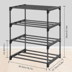 HITHIM 4-Tier Small Shoe Racks, Narrow Shoe Rack - Image 3