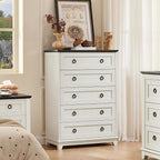 Joaxswe Farmhouse 5 Drawer Dresser - Image 4