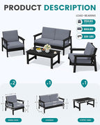 SERWALL HDPE Patio Furniture Set - Image 5