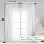 Sheer White Curtains 108 Inches Long - Image 2