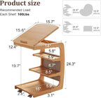 AQIMUELE Wooden C-Shaped End Table, Couch Desk - Image 6
