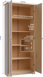 From the Tree Furniture Solid Pine Pantry Cabinet — 72" Tall Unfinished Kitchen - Image 2