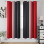 Red and Black Ombre Blackout Bedroom Curtains 72 Inch Long | Room Darkening - Image 2