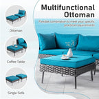 VINGLI 6-Piece Patio Furniture Set, All-Weather Wicker Outdoor Sectional Sofa - Image 4