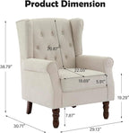 Mid-Century Modern 2-Piece Wingback Chair Set - Image 2