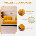 Velvet Couch Cover, Plush Sectional Sofa Cover Washable, Anti Slip Sofa - Image 2