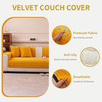 Velvet Couch Cover, Plush Sectional Sofa Cover Washable, Anti Slip Sofa - Image 2
