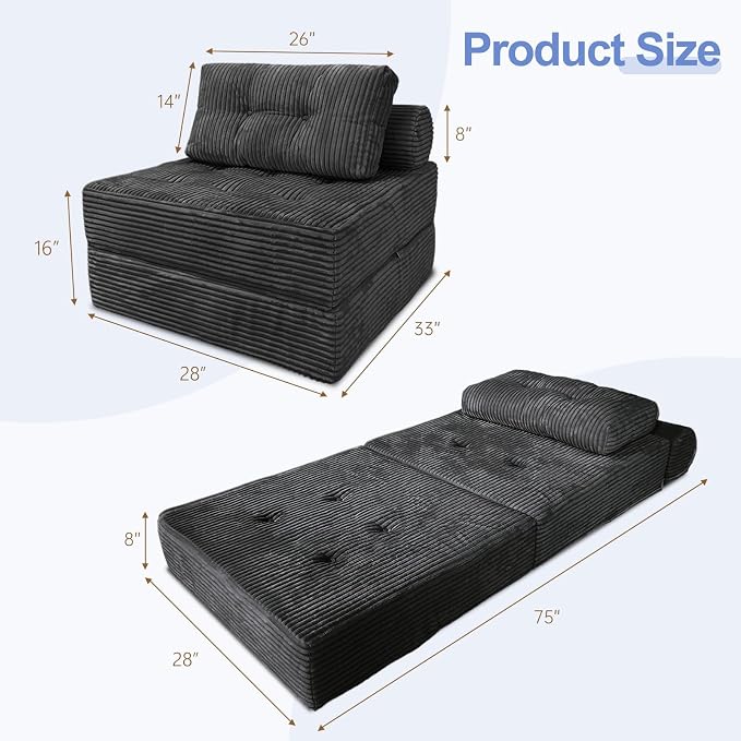 ANONER Sectional Cloud Couches, Folding Sofa Bed - Image 2